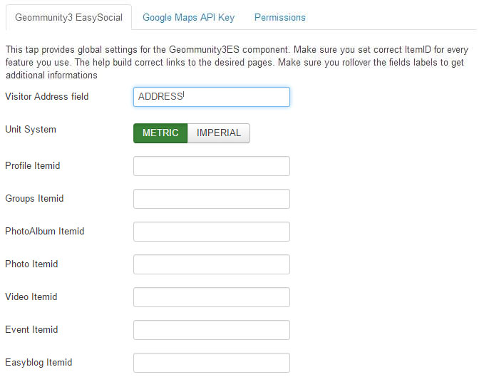 Geommunity3 Component options