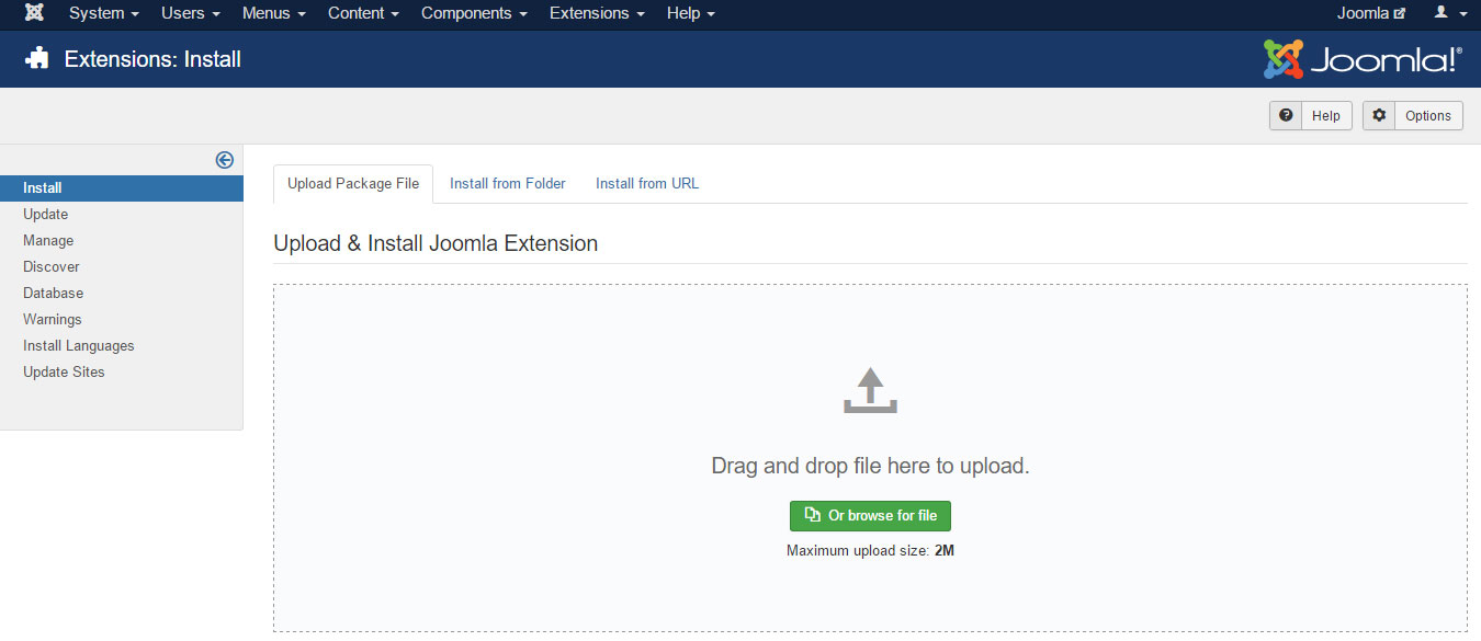 Joomla Extension Manager