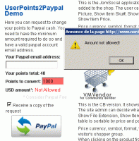 AlphaUserPoints to Paypal Joomla module